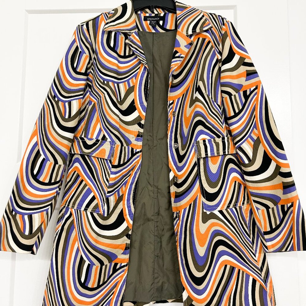 Ideology Trench Coat, Womens M, Retro Jacket, Groovy Jacket, 1960s Style, 70s